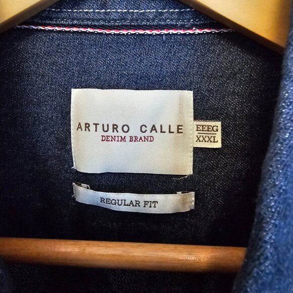 3XL Arturo Calle Denim Short Sleave Button Up Big & Tall 3xl - Picture 2 of 3